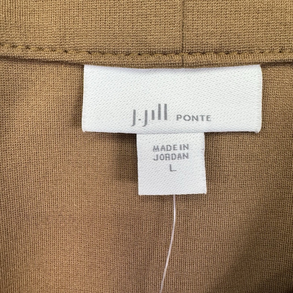 NEW J. Jill Ponte Skirt Women's Large Knee Length Skirt Acorn Brown Button Up - Picture 11 of 15